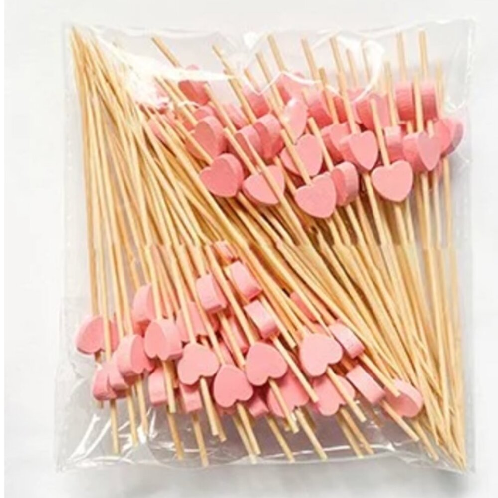 Heart Beads Cocktail Sticks Sandwich Fruit Toothpick Picks Party Supplies